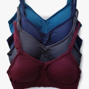 Kalon Women’s 4 Pack Women's Demi Padded Bralette Wireless Comfortable Bra